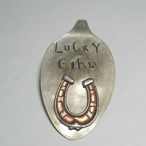 Lucky girl spoon pendant